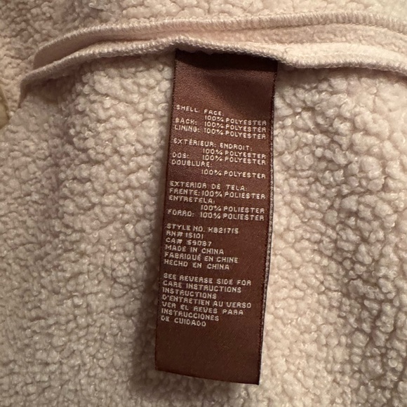 Koolaburra Sz XL Cream Faux Fur Sherpa Jacket with Hood - Picture 12 of 12